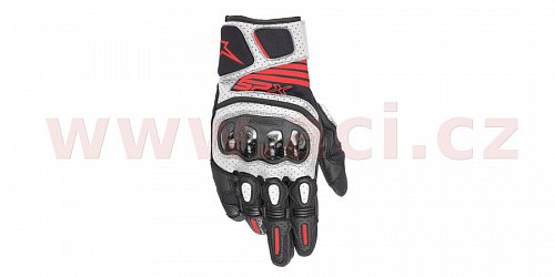 rukavice SP X AIR CARBON V2, ALPINESTARS (černá/bílá/červená fluo)